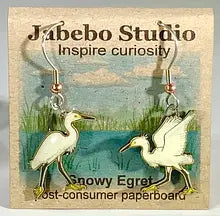 Jewelry - Earrings, Snowy Egret