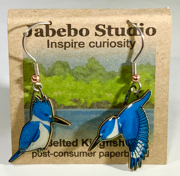 Jewelry - Earrings, Belted Kingfisher