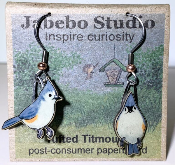 Jewelry - Earrings, Tufted Titmouse